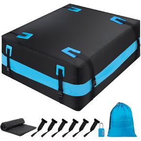Car Roof Bag 17 Cubic Feet Rooftop Cargo Carrier Bag Waterproof Soft-Shell Vehicle Cargo Carriers Luggage Rack All Top of Vehicle with/without Rack (17 Cubic Feet)