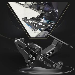 Universal Motorcycle Fender Eliminator With LED Light CNC Aluminum Motorcycle License Plate Bracket Motorcycle License Plate Holder (Black)