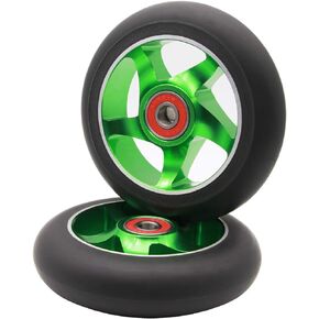 Z-FIRST 2pcs Replacement 100mm Pro Scooter Wheels with ABEC 9 Bearings for MGP/Razor/Lucky/Envy Pro Scooters (Gold)