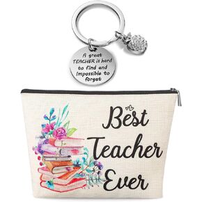 Teacher Appreciation Present for Women Makeup Bag Keychain for School Teacher for 2024 Graduation