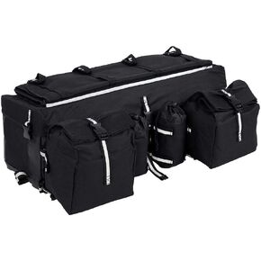ATV Storage Bag, Universal Car Cargo Rear Rack Gear Bag Snowmobile Luggage Storage Saddle Bag for Traveling
