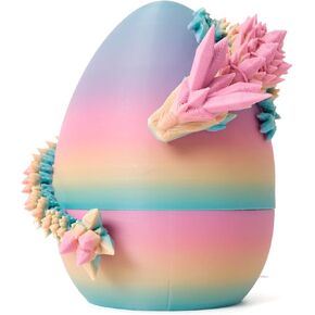 بيضة تنين فلافيري، بيضة ناعمة بألوان قوس قزح مع تنين ملون بالداخل، هدية مطبوعة ثلاثية الأبعاد، لعبة فيدجيت، ديكور تمثال، هدية عيد ميلاد (تنين 12 بوصة) in Kuwait