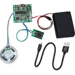 Stemedu 8MB Sound Recordable Module Button Control Programmable Voice Chip, MP3 Music Player Kit, USB Downloadable Musical Board for DIY Audio Stuffed Animal Toys Greeting Card Music Box