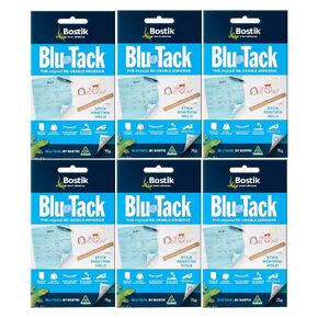 6-Pack Blu-Tack Reusable Adhesive (75g/pc)