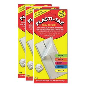 Plasti-Tak The Original Re-usable Adhesive Putty 3oz, Pack of 3