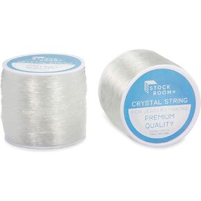 Stockroom Plus 2 Pack 0.8mm Elastic String for Jewelry Bracelet Making and Beading, Clear Stretchy Cord, 328 yd