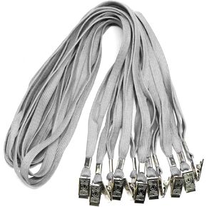 Badge Lanyards Neck Bulk Cruise Lanyards Black Lanyard with Clip for ID Card Name Tags Badge Holders (Black, 50 Pack)