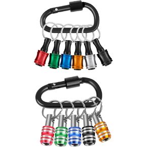 13Pcs 1/4 Inch Hex Shank Aluminum Alloy Screwdriver Bits Holder, Extension Bar Keychain Screw Adapter, Lightweight Keychain Bit Holder Drill Screw Adapter for Drills Screwdriver