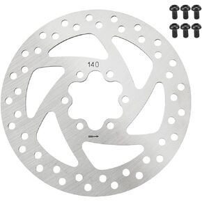 140mm / 5.5in Disc Rotor Brake, Electric Scooter Brake Disk Stainless Steel Bicycle Rotors 6 Hole Brake Disc with 6 Screws for Electric Scooter Road Bike Mountain Bike BMX MTB Bike Disc Brake Rotor