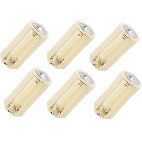 GFORTUN 6PCS Cylindrical Battery Holder 3x1.5V AA Series Connector Off White Plastic Battery Storage Holder Cases Adapter for Flashlight Torch