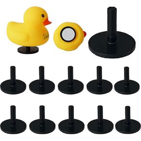 10Pcs Duck Plug - Rubber Duck Mount,Flock Locker Rubber Duck Holder for Jeep Dash and Fixed Display,Gift for Jeep LoverIncludes Double Sided Stickers Inside （Excluding Rubber Duck） (Black-10PCS)