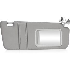 Right Passenger Side Sun Visor with Light Fit for Toyota Camry 2007 2008 2009 2010 2011 Gray Replace # 74310-06750-E0