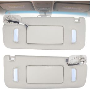 Left Driver & Right Passenger Sun Visor fit for 2007 2008 2009 2010 2011 2012 2013 2014 Chevy Suburban 1500 2500 Avalanche Tahoe GMC Sierra Yukon XL Cadillac Escalade Replaces 22850306 22850310#Beige