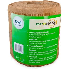 تغليف IDL مقاس 12 بوصة × 50 بوصة حشو ورق السليلوز من EcoMax™ (لفة واحدة) - غلاف مبطن وحشوة فارغة للصندوق - تعبئة ناعمة ولطيفة للشحن والنقل وتخزين العناصر الهشة in Kuwait