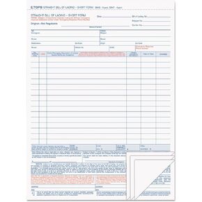TOPS Bill of Lading 16-Line, Four Part Carbonless Sheet, 50 Sets/50-Pack - 3847