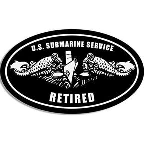 Oval US Navy Submarine Service Retired Sticker (Insignia Logo sub Naval ret Vinyl Decal for car Truck or Laptop (3 x 5 inch) USN Licensed