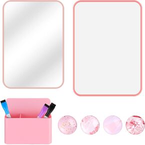 HAUTOCO Locker Accessories Kit, Back to School Essentials 10 Pieces Locker Organizer Supplies for School Work, Includes Whiteboard, Mirror, Magnetic Dry Erase Markers Holder and More, Pink