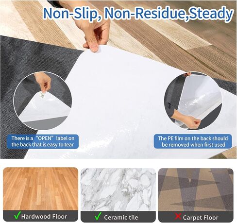 HIWOOD Office Chair Mat for Hardwood, 35 x 47 inches 1/6" Thick Low-Pile Under Desk Mat, Multi-Purpose Hard Floor Mat (Dark Gray) in Saudi Arabia