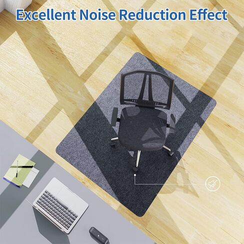 HIWOOD Office Chair Mat for Hardwood, 35 x 47 inches 1/6" Thick Low-Pile Under Desk Mat, Multi-Purpose Hard Floor Mat (Dark Gray) in Saudi Arabia