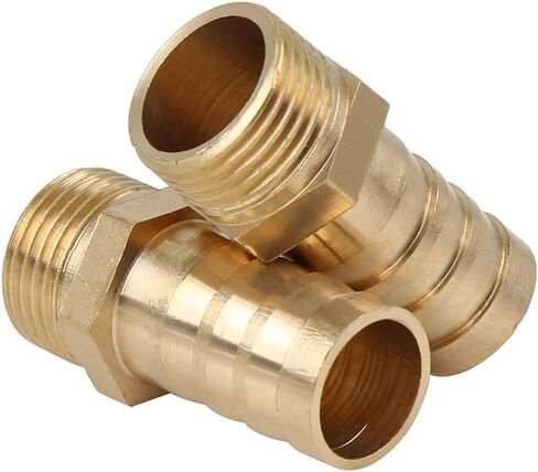 X AUTOHAUX 5pcs 14mm Hose ID x 3/8 Inch NPT Male Car Water Fuel Pipe Brass Hose Tail Barb Fitting Connector in Saudi Arabia