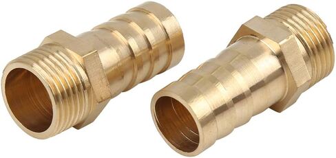 X AUTOHAUX 5pcs 14mm Hose ID x 3/8 Inch NPT Male Car Water Fuel Pipe Brass Hose Tail Barb Fitting Connector in Saudi Arabia