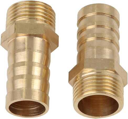X AUTOHAUX 5pcs 14mm Hose ID x 3/8 Inch NPT Male Car Water Fuel Pipe Brass Hose Tail Barb Fitting Connector in Saudi Arabia