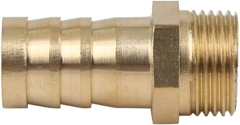X AUTOHAUX 5pcs 14mm Hose ID x 3/8 Inch NPT Male Car Water Fuel Pipe Brass Hose Tail Barb Fitting Connector in Saudi Arabia