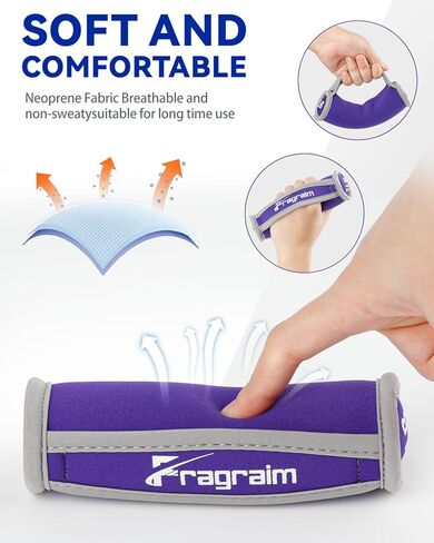Fragraim Hand Weights Set, Soft Hand Weights of 2 (1lb or 2lbs or 3lbs Each) - Comfortable & Secure Walking Hand Weights for Women/Men with Straps - Walking Running Cardio Workout Physical Therapy in Kuwait