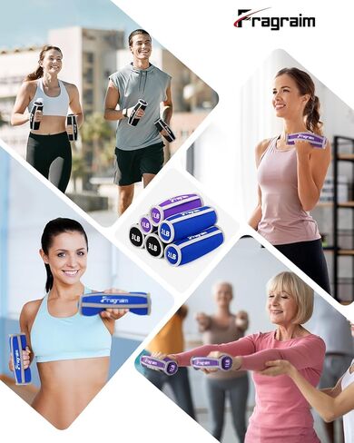 Fragraim Hand Weights Set, Soft Hand Weights of 2 (1lb or 2lbs or 3lbs Each) - Comfortable & Secure Walking Hand Weights for Women/Men with Straps - Walking Running Cardio Workout Physical Therapy in Kuwait
