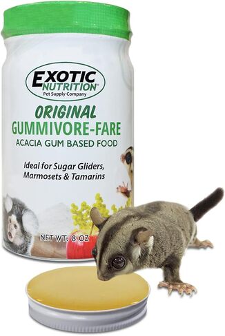 Gummivore-Fare - Original Flavor with Mealworms - Healthy All Natural Native Food Treat Sugar Gliders, Marmosets, Tamarins, and other Gum-Feeding Mammals - 8 oz. Jar - Acacia Gum-Based Supplement in Saudi Arabia