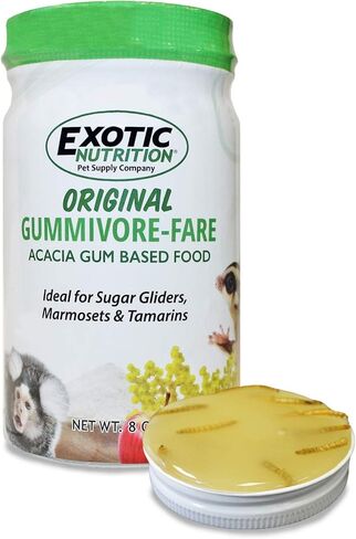 Gummivore-Fare - Original Flavor with Mealworms - Healthy All Natural Native Food Treat Sugar Gliders, Marmosets, Tamarins, and other Gum-Feeding Mammals - 8 oz. Jar - Acacia Gum-Based Supplement in Saudi Arabia