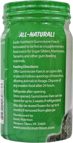 Gummivore-Fare - Original Flavor with Mealworms - Healthy All Natural Native Food Treat Sugar Gliders, Marmosets, Tamarins, and other Gum-Feeding Mammals - 8 oz. Jar - Acacia Gum-Based Supplement in Saudi Arabia