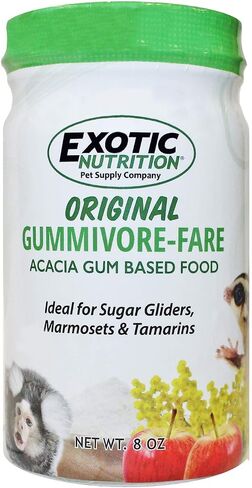 Gummivore-Fare - Original Flavor with Mealworms - Healthy All Natural Native Food Treat Sugar Gliders, Marmosets, Tamarins, and other Gum-Feeding Mammals - 8 oz. Jar - Acacia Gum-Based Supplement in Saudi Arabia