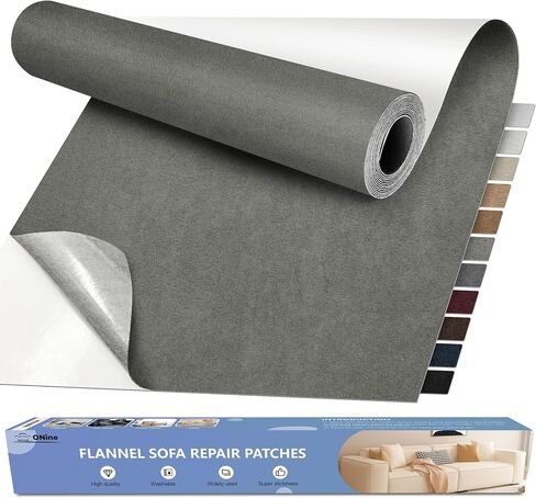 ONine Microfiber Couch Repair Kit, 55x12 inch Adhesive Fabric Patch, Multi-Color,Impervious Water，Suitable for Sofas, Tents, Handbags, Clothing, Car Seats, Furniture（Gray） in Saudi Arabia