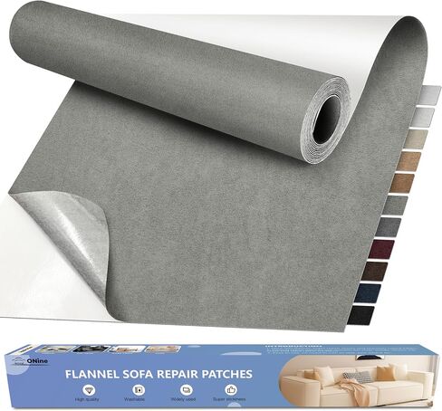 ONine Microfiber Couch Repair Kit, 55x12 inch Adhesive Fabric Patch, Multi-Color,Impervious Water，Suitable for Sofas, Tents, Handbags, Clothing, Car Seats, Furniture（Gray） in Saudi Arabia