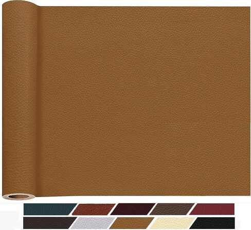 LEKEONE Large Leather Repair Patch, 17X60 inch PU Leather Repair Tape Self,Repair Patch Self Adhesive Waterproof for Couches, Furniture, Kitchen Cabinets, Car Seats (17 * 60 inch, Light Brown) in Saudi Arabia