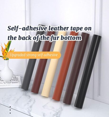 LEKEONE Large Leather Repair Patch, 17X60 inch PU Leather Repair Tape Self,Repair Patch Self Adhesive Waterproof for Couches, Furniture, Kitchen Cabinets, Car Seats (17 * 60 inch, Light Brown) in Saudi Arabia