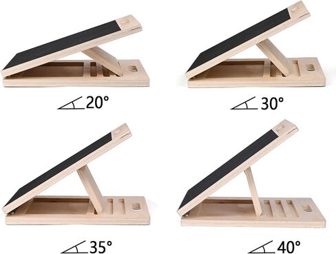 Professional Wooden Slant Board, Adjustable Incline Board and Calf Stretcher, Stretch Board,Multifunctional Yoga Pilates Bar Kit with Adjustment Buckle and Resistance Bands,Home Gym Resistance Bar Kit in Saudi Arabia