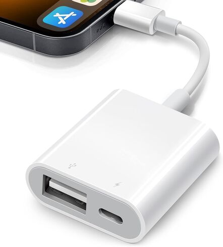 محول Fubiaofei USB لأجهزة iPhone iPad، ومحول iPhone إلى USB مع منفذ شحن، ومحول USB3 أنثى يدعم محرك فلاش USB/القرص الصلب/قارئ بطاقة SD/الميكروفون وMIDI، التوصيل والتشغيل in Kuwait
