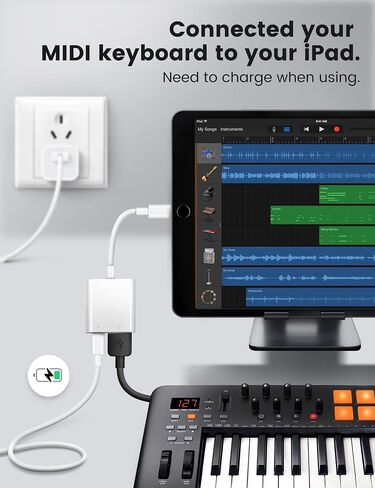 محول Fubiaofei USB لأجهزة iPhone iPad، ومحول iPhone إلى USB مع منفذ شحن، ومحول USB3 أنثى يدعم محرك فلاش USB/القرص الصلب/قارئ بطاقة SD/الميكروفون وMIDI، التوصيل والتشغيل in Kuwait