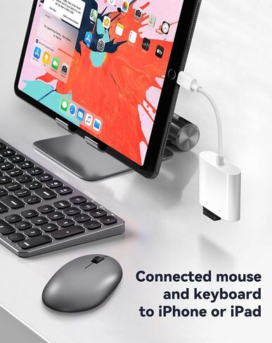 محول Fubiaofei USB لأجهزة iPhone iPad، ومحول iPhone إلى USB مع منفذ شحن، ومحول USB3 أنثى يدعم محرك فلاش USB/القرص الصلب/قارئ بطاقة SD/الميكروفون وMIDI، التوصيل والتشغيل in Kuwait
