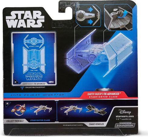 Star Wars Micro Galaxy Squadron Starfighter Class Darth Vader’S TIE Advanced - 5-Inch Vehicle with 1-Inch Micro Figure,Black in Saudi Arabia