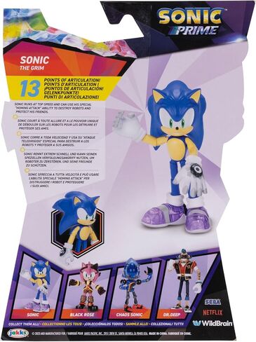 Sonic Prime 5-inch Sonic - The Grim Action Figure 13 points of Articulations. Ages 3+ (Officially licensed by Sega and Netflix) in Saudi Arabia