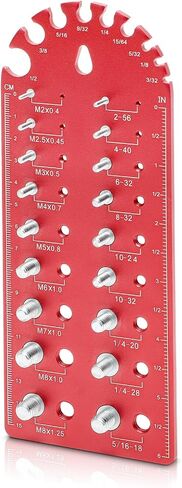 [Patent] EAWONGEE Portable Nut and Bolt Thread Checker Fine Thread Nut and Bolt Size Gauge, Versatile Thread Chaser Set with SAE and Metric Gauges and Additional Drill Bit Sizing Feature(Red) in Saudi Arabia