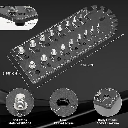 [Patent] EAWONGEE Portable Nut and Bolt Thread Checker Fine Thread Nut and Bolt Size Gauge, Versatile Thread Chaser Set with SAE and Metric Gauges and Additional Drill Bit Sizing Feature(Red) in Saudi Arabia