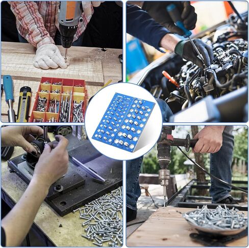 Aogbra 28 Nut and Bolt Thread Checker, Inch and Metric Thread Checker, Bolt Size and Thread Gauge, Bolt and Nut Identifier Gauge, Bolt Gauge (14 Inch and 14 Metric) in Kuwait