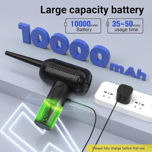 Compressed Air Duster,Cordless Electric Duster Replaces Canned Air 10000mAh Battery 9000RPM 3 Model Fast Charging (A-9000) (AD-9100) in Saudi Arabia