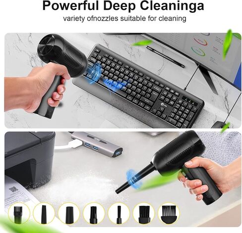 Compressed Air Duster,Cordless Electric Duster Replaces Canned Air 10000mAh Battery 9000RPM 3 Model Fast Charging (A-9000) (AD-9100) in Saudi Arabia