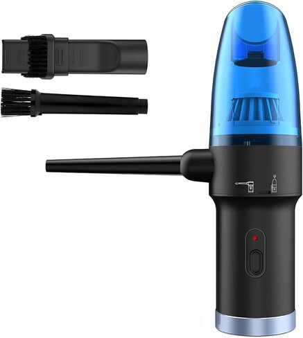Koonie Compressed Air Duster, 2-in-1 Air Duster & Vacuum Powerful 60000RPM/ 8000PA 2 Speeds Mini Cordless Vacuum Cleaner Rechargeable Electric Air Duster for Computer Keyboard Camera PC Car Blue in Saudi Arabia