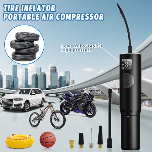 Fisca Electric Compressed Air Duster and Air Pump & Vacuum 3 in 1, 145PSI Portable Air Pump for Car Tires, Rechargeable 50000RPM Cordless No Canned Air Duster Air Blower for Computer/PC/Keyboard in Kuwait